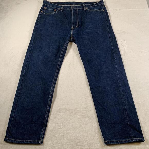 Levis 505 Jeans Mens 38x30 Blue Waterless Denim Straight Leg Classic Fit Pants‎ - Picture 1 of 15